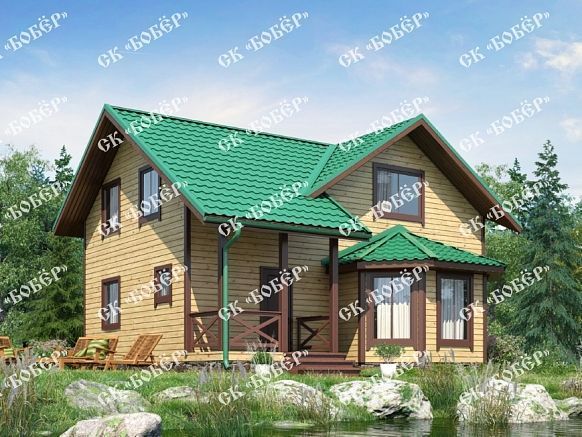 Коттеджи из бруса 8х9